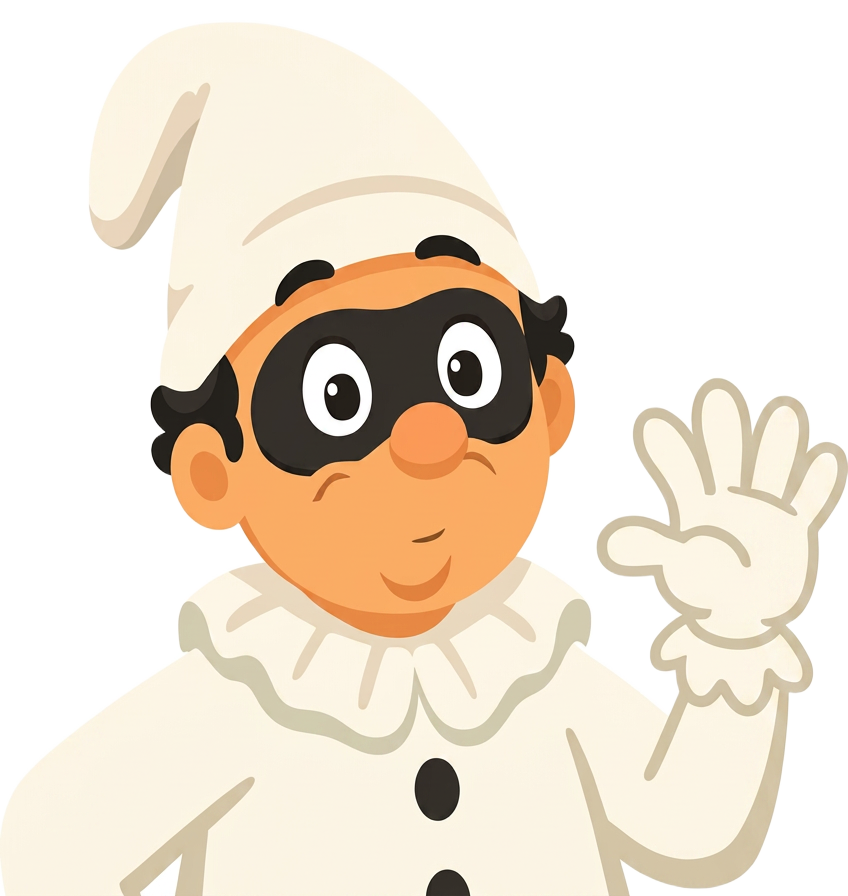 Mascotte di napulì che saluta
